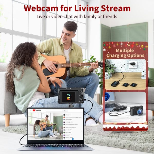 4K Digital Camera for Photography Autofocus, 48MP Vlogging With Flash Anti-Shake, 3'' 180 Flip Screen Compact Travel 16X Zoom for Teens With 32G Card, Battery Charger - Image 5