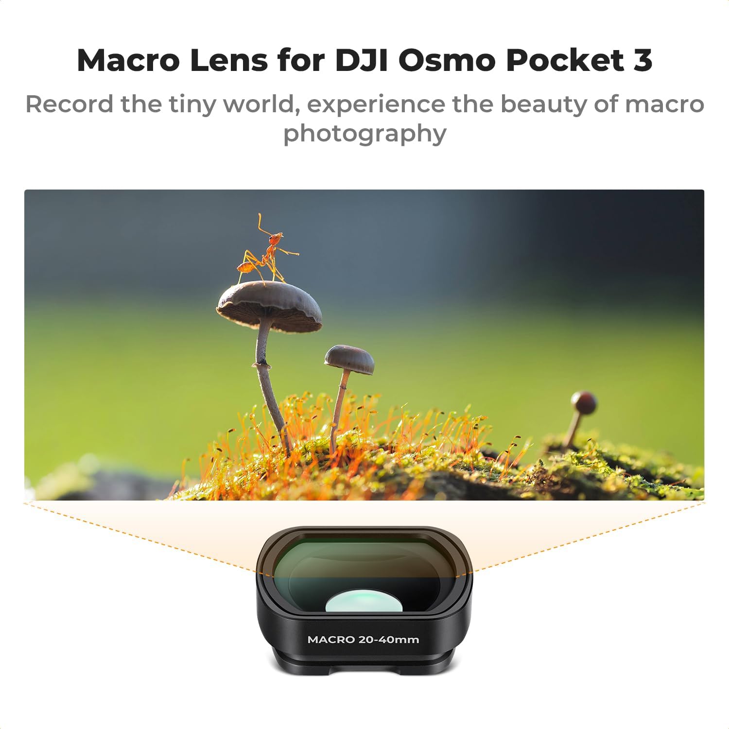 K&F Concept Effect Lens & ND Filter Kit for DJI Osmo Pocket 3, 1.2X Anamorphic Lens+ Wide-Angle Lens+ 10X Macro Lens+ ND8+ND32+ND128, Magnetic Attach/Multi-Coated/Optical Glass - Image 3