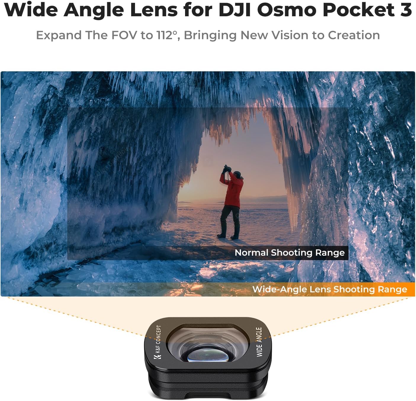 K&F Concept Effect Lens & ND Filter Kit for DJI Osmo Pocket 3, 1.2X Anamorphic Lens+ Wide-Angle Lens+ 10X Macro Lens+ ND8+ND32+ND128, Magnetic Attach/Multi-Coated/Optical Glass - Image 5