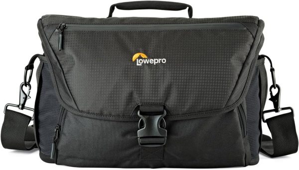 Lowepro LP37142, Nova 200 AW II Messenger Case, Camera Bag, Customizable, Portable, Fits 1-2 Pro DSLR with attached 24-105mm, Compact Drone, 3-5 Additional Lenses, Flash, Black